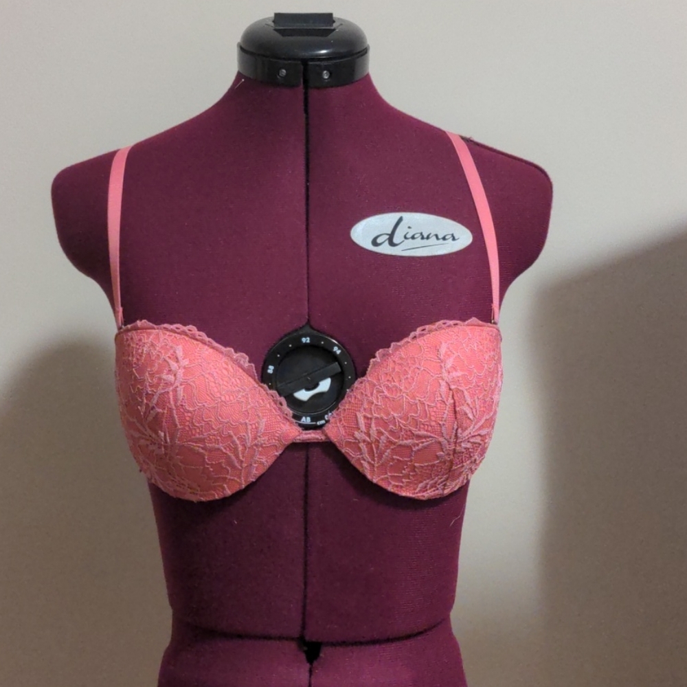 Pink lace bra